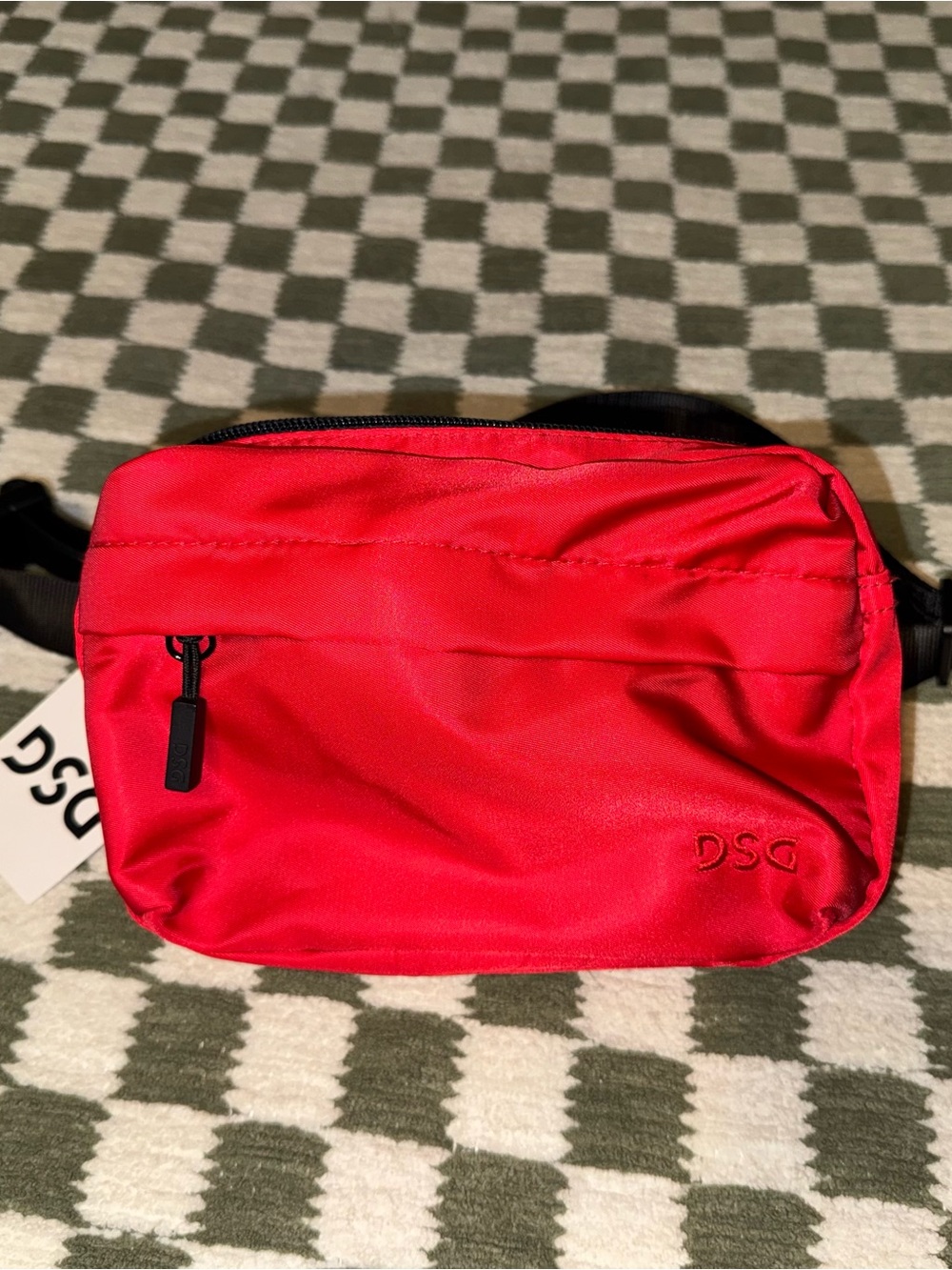 DSG Red Women's Crossbody Bag with Front Zip Pocket